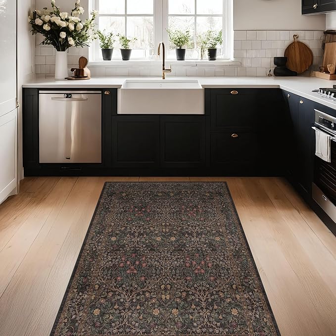 Boho Dark Brown 3x5 Large Entryway Rug