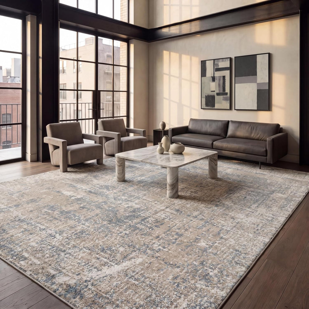 SAFAVIEH Adirondack Area Rug 9x12, Modern Large Beige & Slate ADR207B
