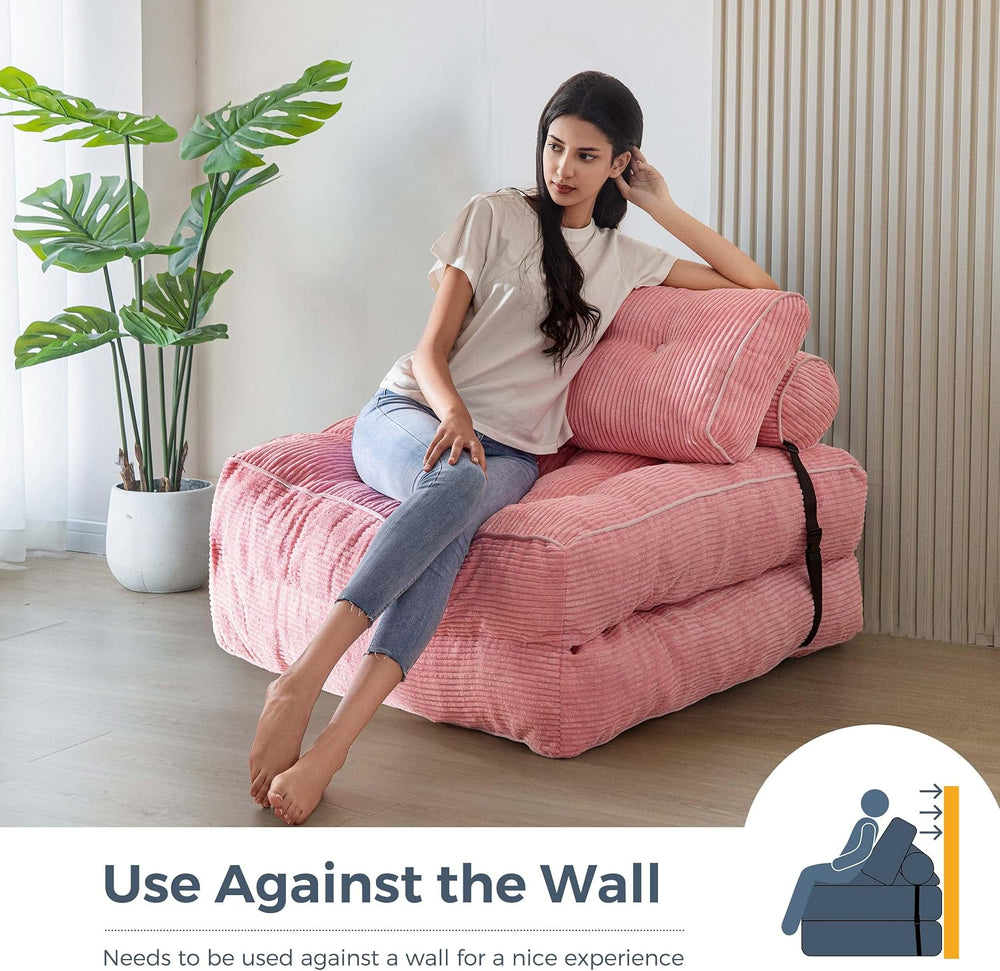 MAXYOYO Folding Sofa Bed, Convertible Chair Bed with Pillow