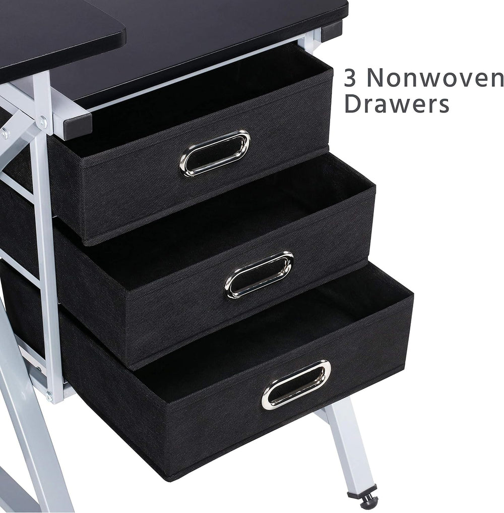 Topeakmart Drafting Tables, Draft Drawing Desk w/Stool and Tiltable Tabletop,...