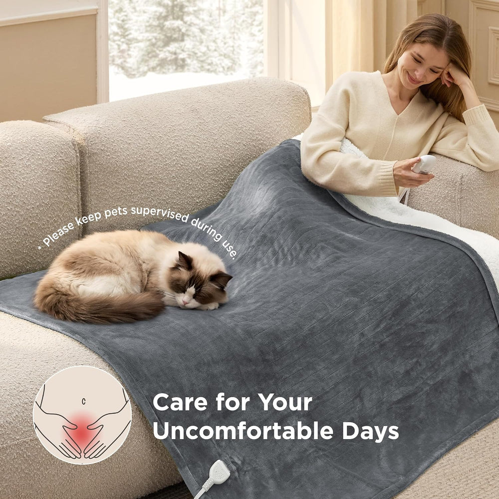 Bedsure Heated Blanket Throw Blanket with Preheat Function - Fast Heating Ele...