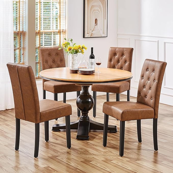Yaheetech Dining Chairs Set of 6 Modern Style Faux Leather Dining Room Chairs...