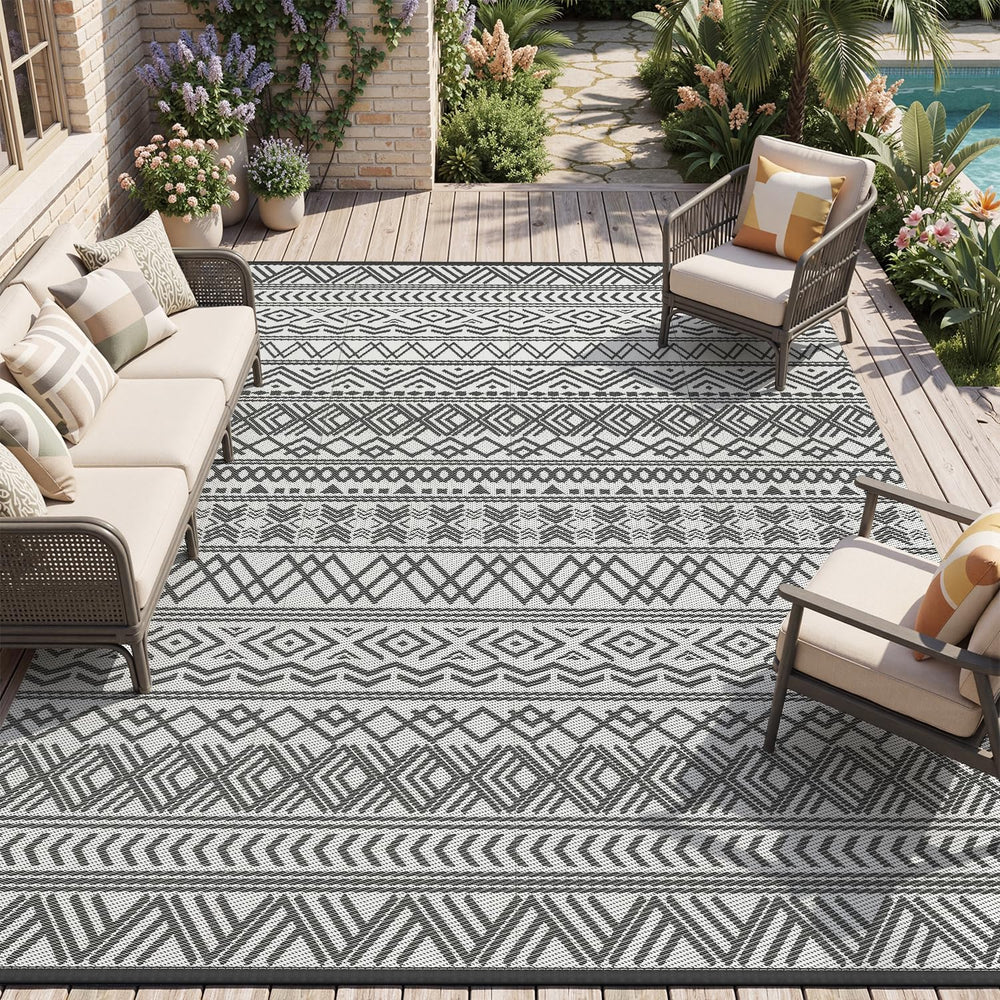 MontVoo Outdoor Rug Carpet Waterproof 9x18 Outdoor Patio Rug Mat Reverisble P...