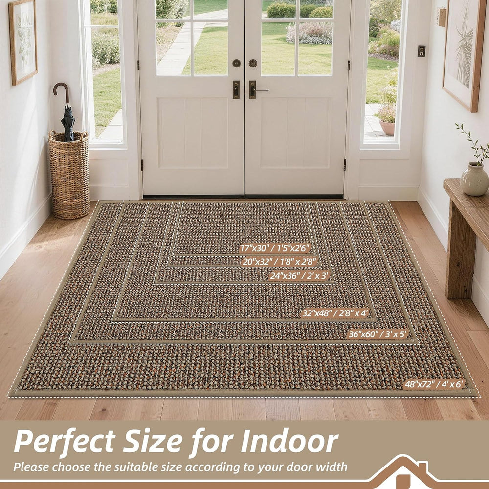 BEQHAUSE Dirt Trapper Door Mat 32" x 48", Non-Slip Washable Doormat...