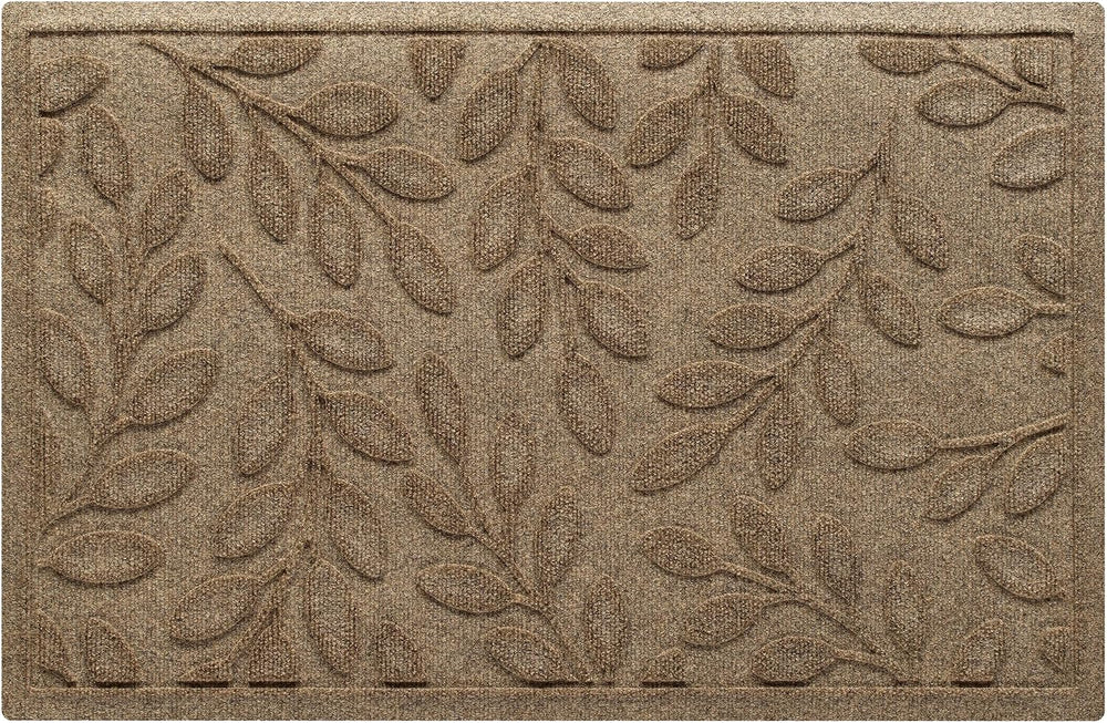 WaterHog Brittney Leaf Front Door Mat Indoor Outdoor Entrance, All-Weather