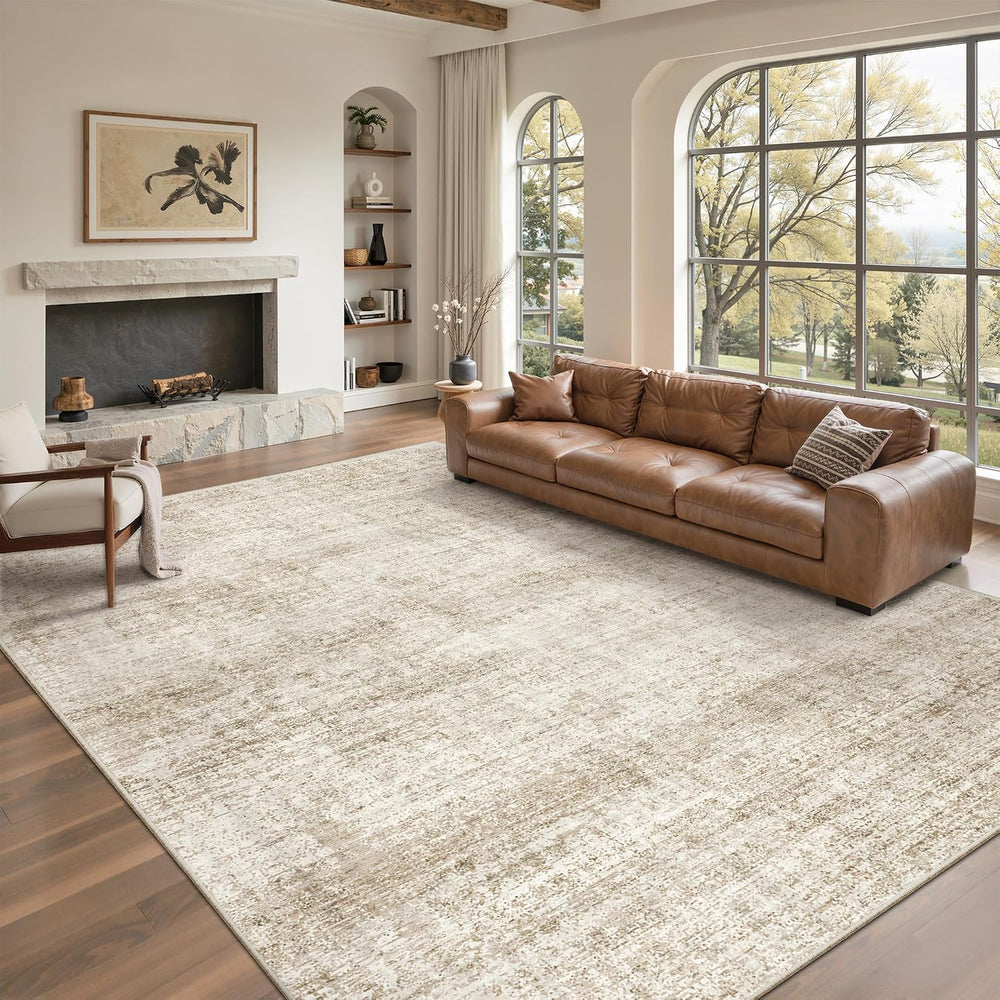 Cochyean 8x10 Area Rugs Abstract Large Area Rug Living Room Rug,Light Brown