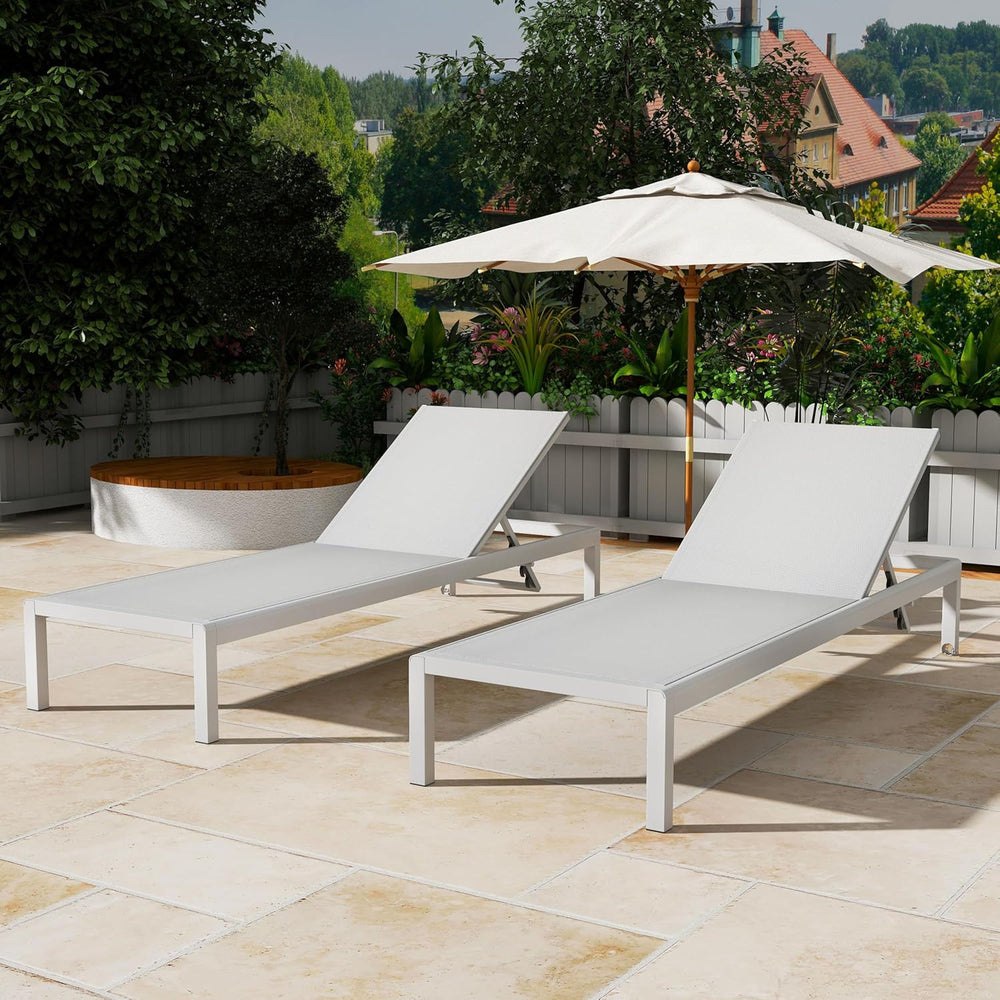 Christopher Knight Home Set of 2 Berton Outdoor Mesh Seat Chaise Lounge Chair...