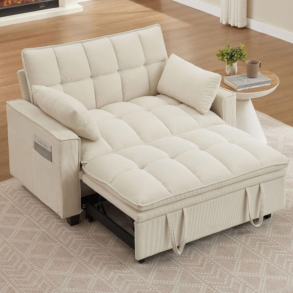 Sleeper Sofa with Pull Out Couch Bed, 48.43" Convertible Pull-Out Sofa B...