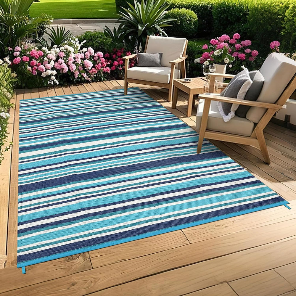 GAOMON 8x10 Large Outdoor Rug Waterproof for Patio Plastic Straw Rug Geometri...