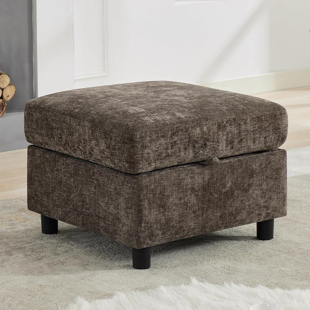 WUTUTUEE 25'' Square Storage Ottoman Module for Modular Sectional Sof...