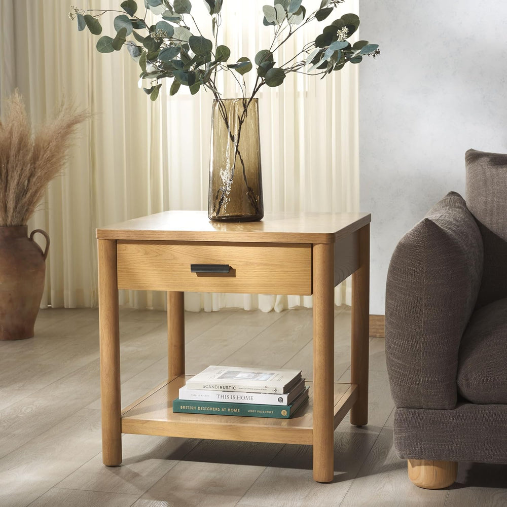 SAFAVIEH Couture Collection Jaylessa Natural 1-Drawer Nightstand Accent End T...