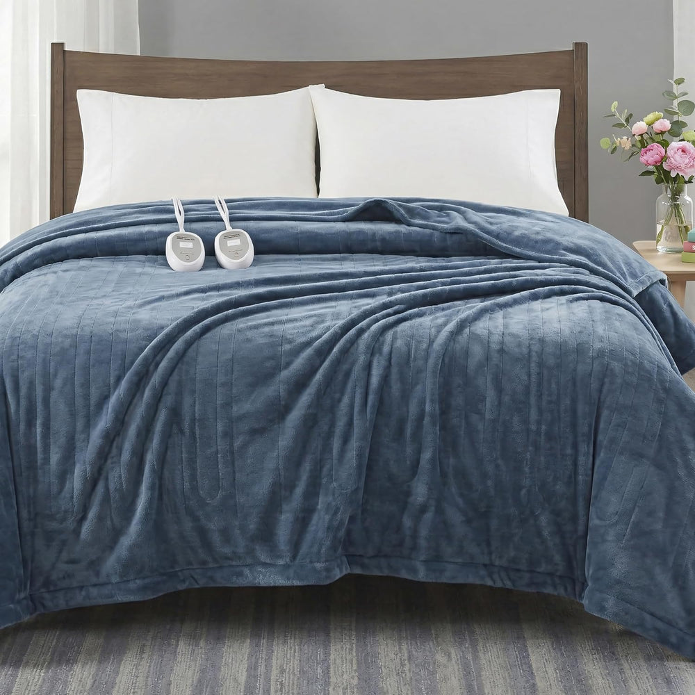 King Size Heated Blanket for Bed, Electric Blankets with Dual Controllers