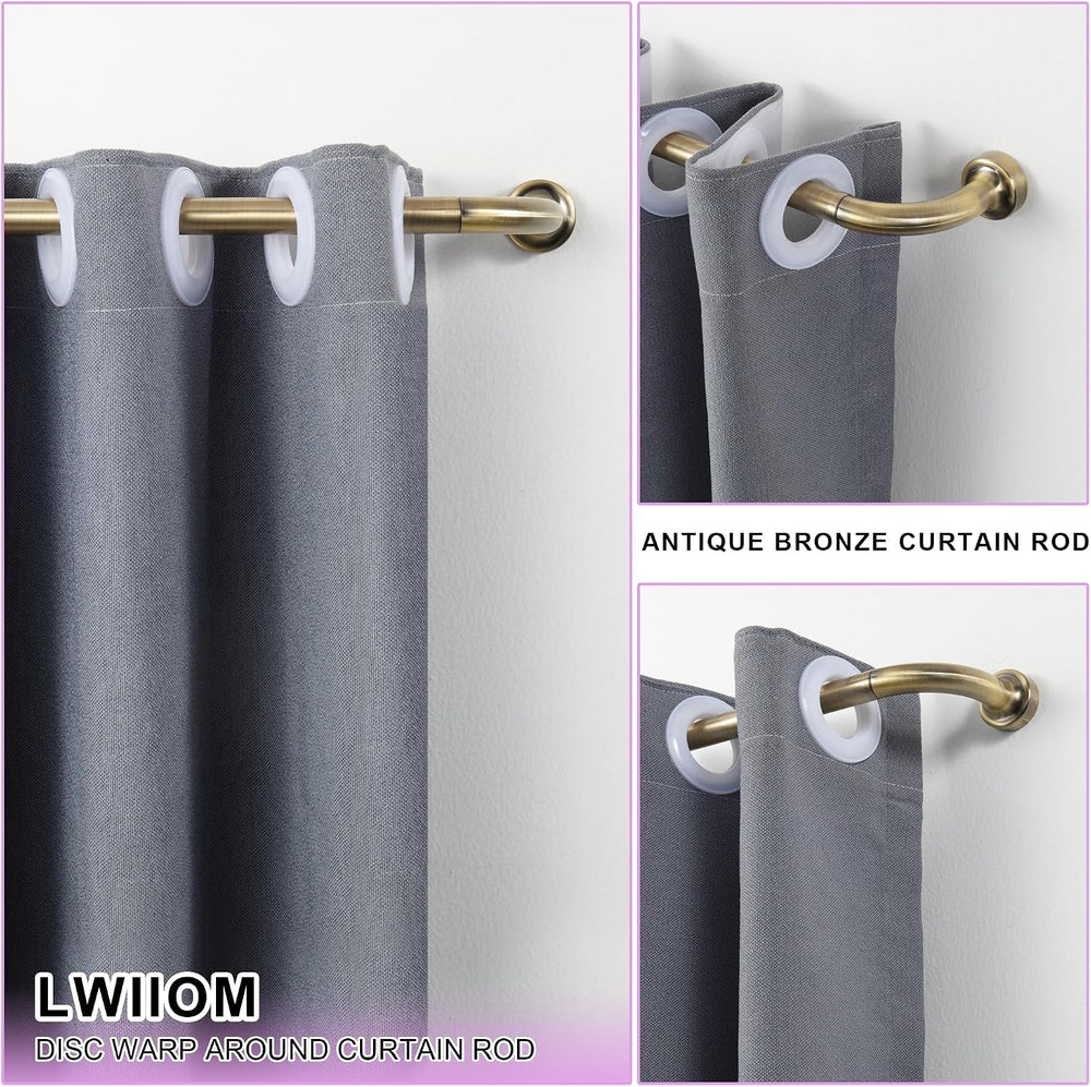 Antique Bronze Disc Curtain Rods, 48-84 Inches Window Curtain Rod,Adjustable ...