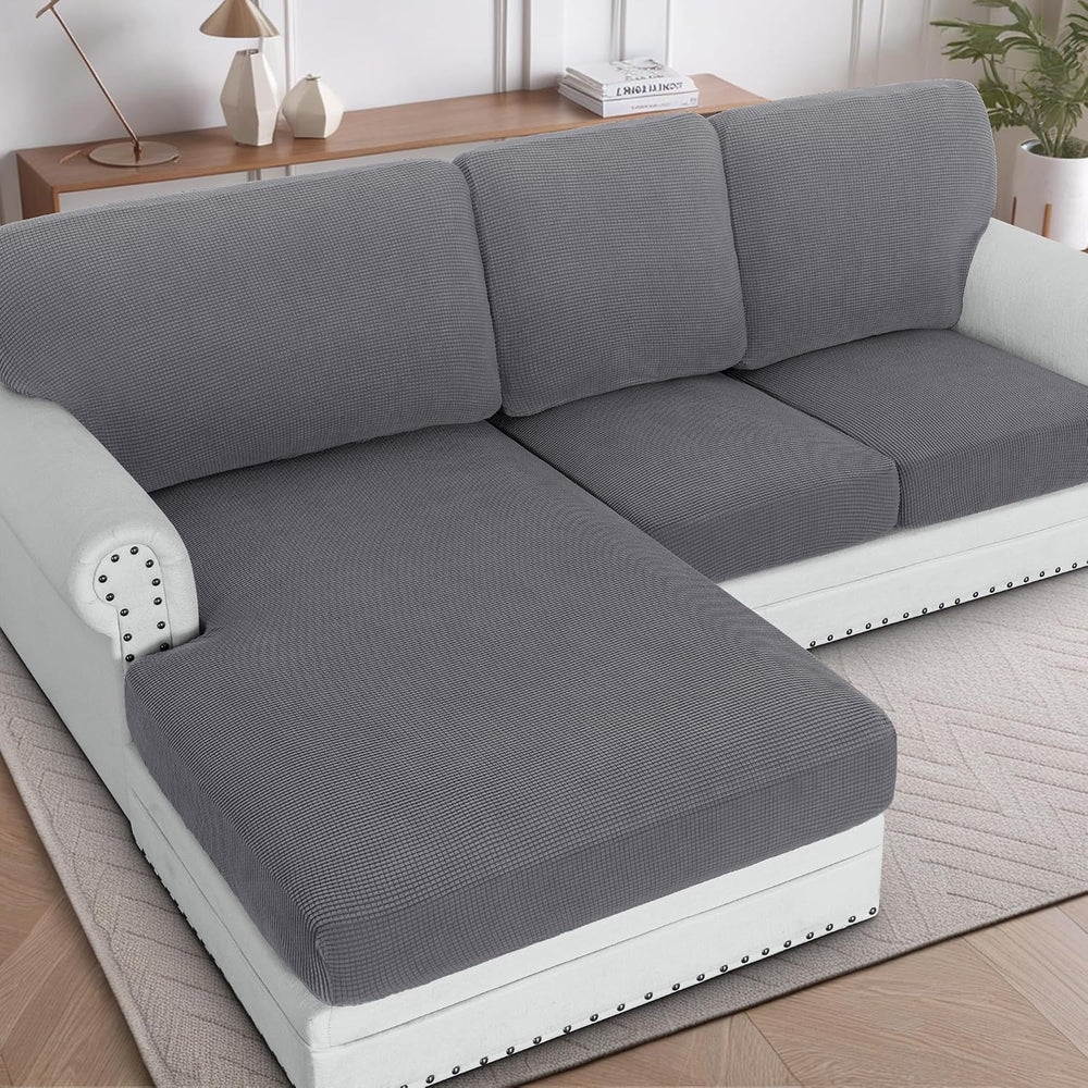 H.VERSAILTEX Sectional Couch Covers 3 Pieces Sofa Seat Cushion Covers L Shape...