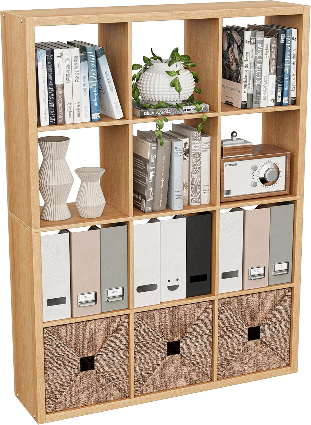 Cube Storage Organizer Bookcase, Decorative 11 inch Open Back Cubical Shelf w...