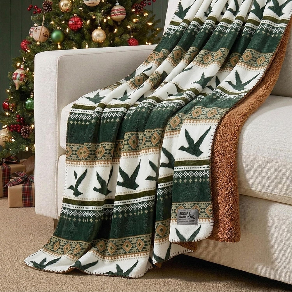 Eddie Bauer - Soft Reversible Throw Blanket for Bed & Couch, 50 x 70