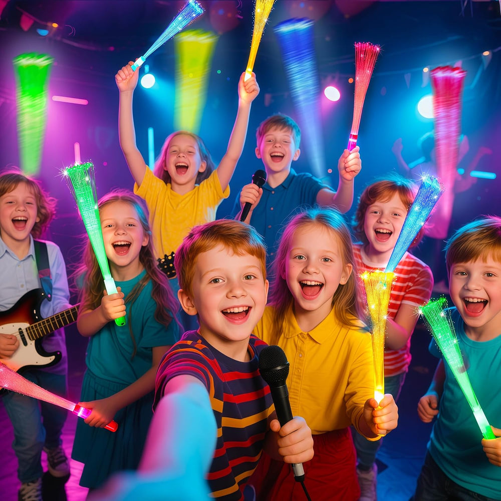 Glow Sticks Bulk Party Favor Supplies Pack Glow Fiber Optic Wands,Glow in the...