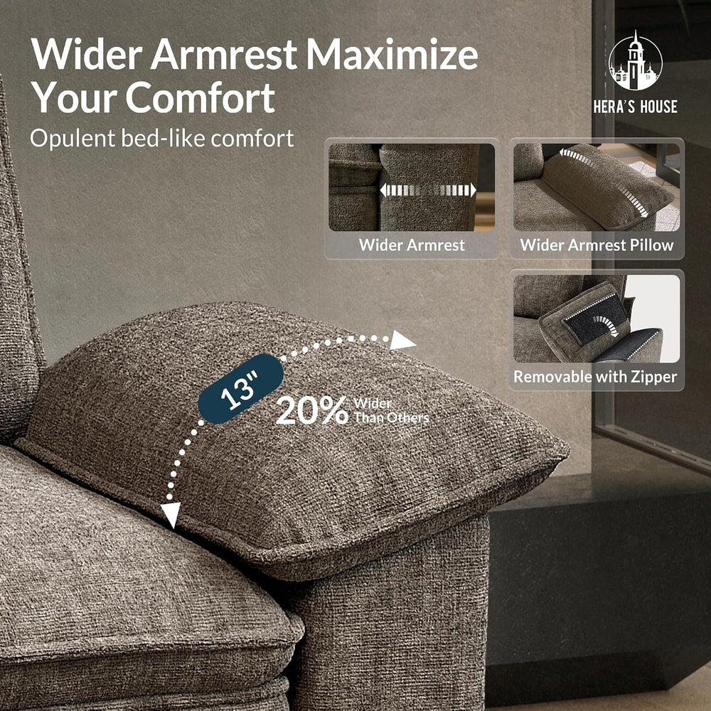 HERA'S HOUSE 3 Pieces Modular Sectional Couch Set with Armchair Loveseat