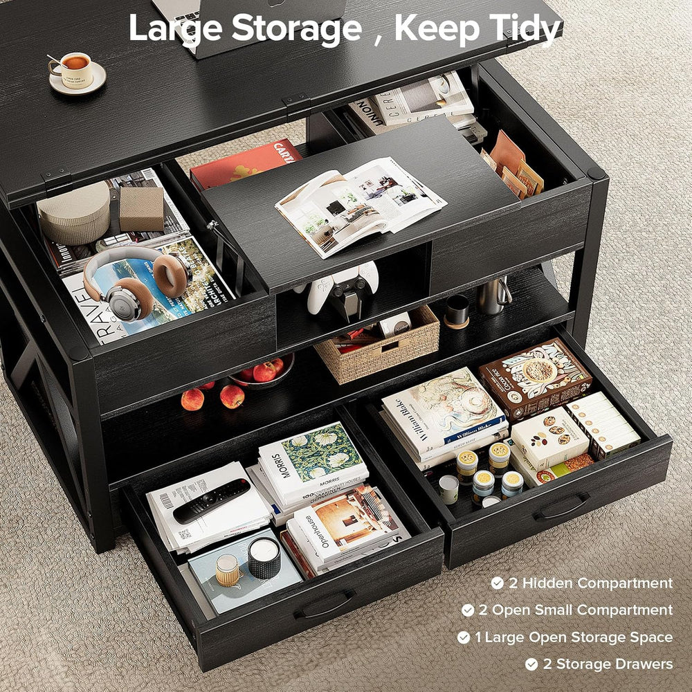 Memobarco 40" Lift Top Coffee Table,4 in 1 Multi-Function Lift Coffee Ta...
