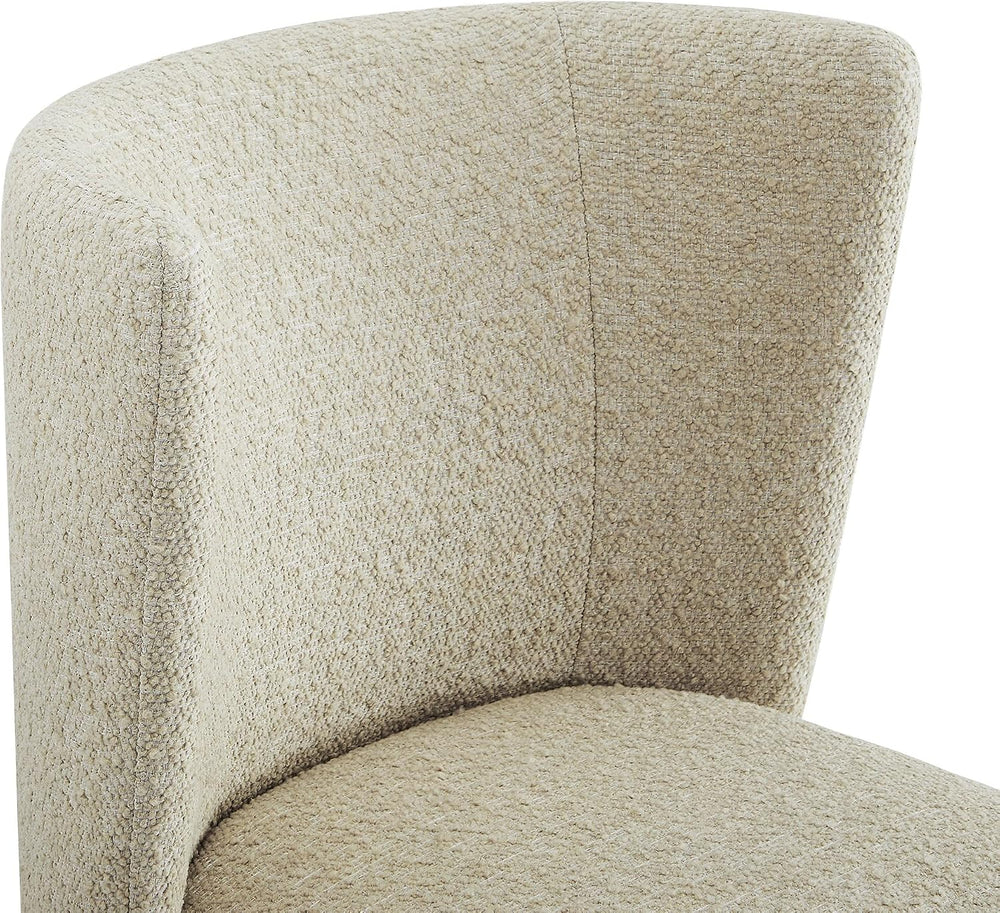 CHITA Upholstered Rolling Dining Chair with Casters Set of 2, Oatmeal