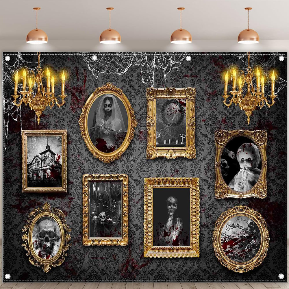 10x8ft Halloween Haunted House Backdrop Horror Photo Frames Banner