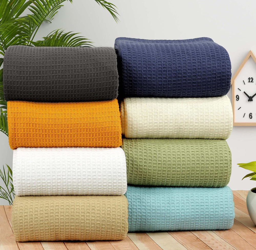 100% Cotton Blanket all Seasons Twin Size, Khakhi, 60x90 Inches