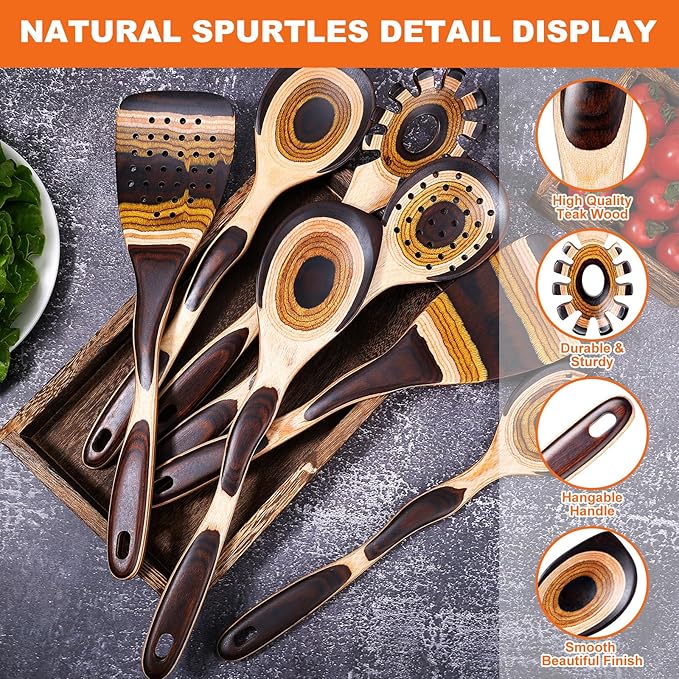 7Pcs Pakkawood Kitchen Utensils Set