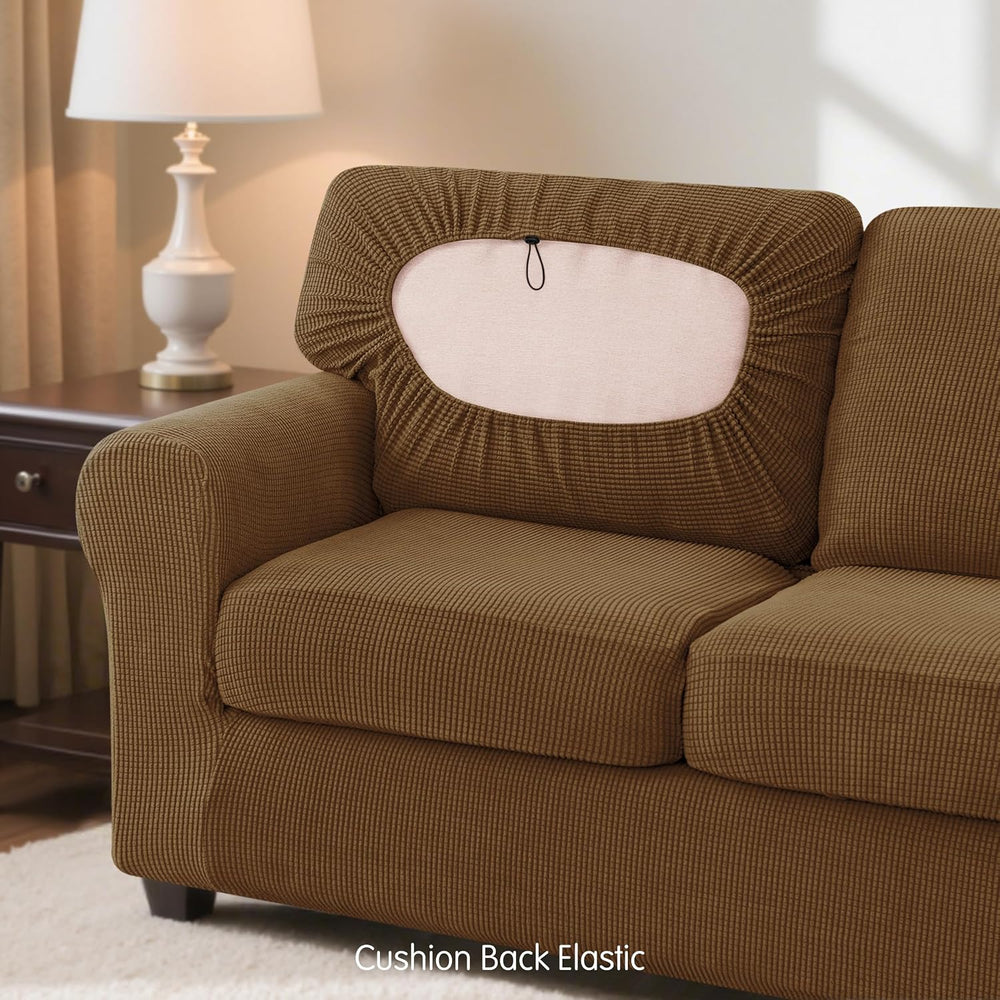 SUBRTEX 3 Pieces Stretch Sofa Slipcover Sets Couch Cover Sets Backrest Cushio...