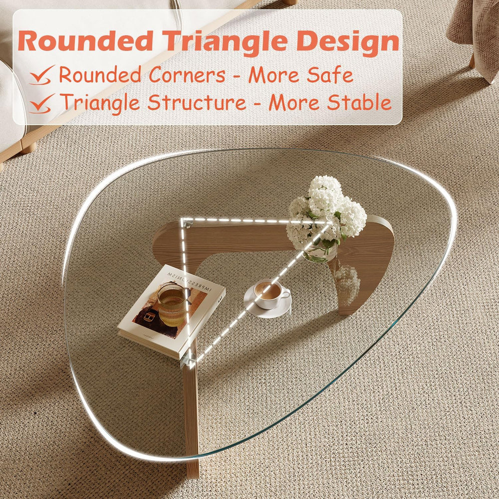 Modern Coffee Table for Living Room and Small Spaces, 43.3" x 29.5"...