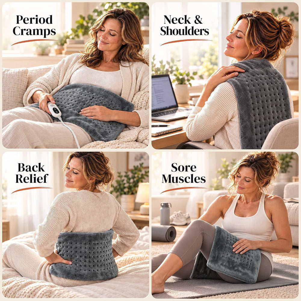 GENIANI Electric Heating Pad for Back Pain & Cramps Relief, Electric Thro...