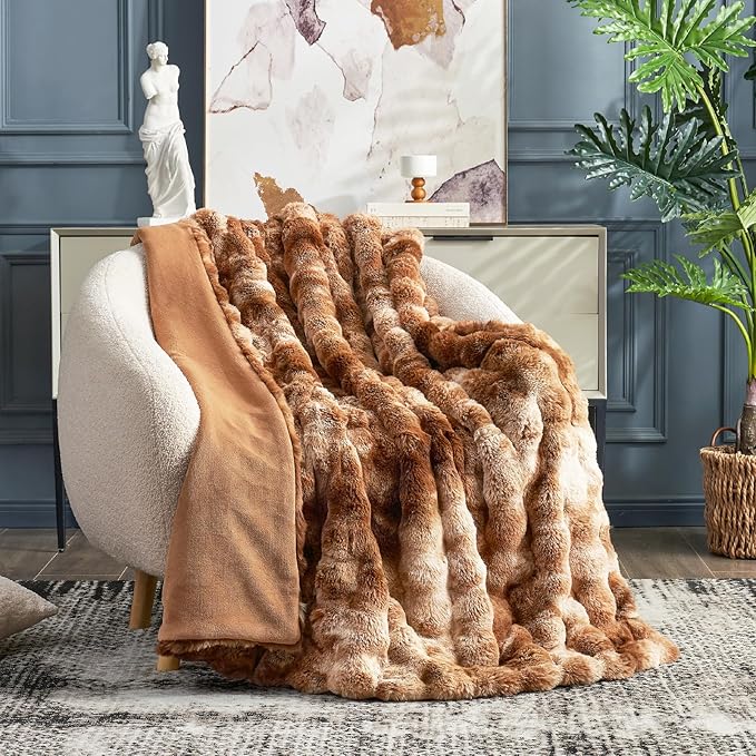 Cozy Bliss Faux Fur Throw Blanket