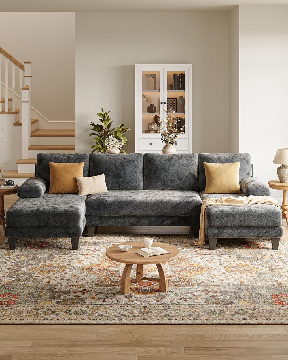 U-Shaped Sectional Couches for Living Room | 112 Inch Modern Sectional Couch ...