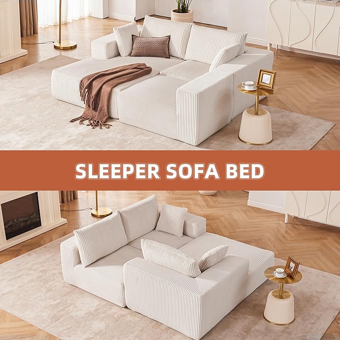 108” Modular Sectional Sofa, Cloud Sectional Couch with Deep Seat, Modern Mod...