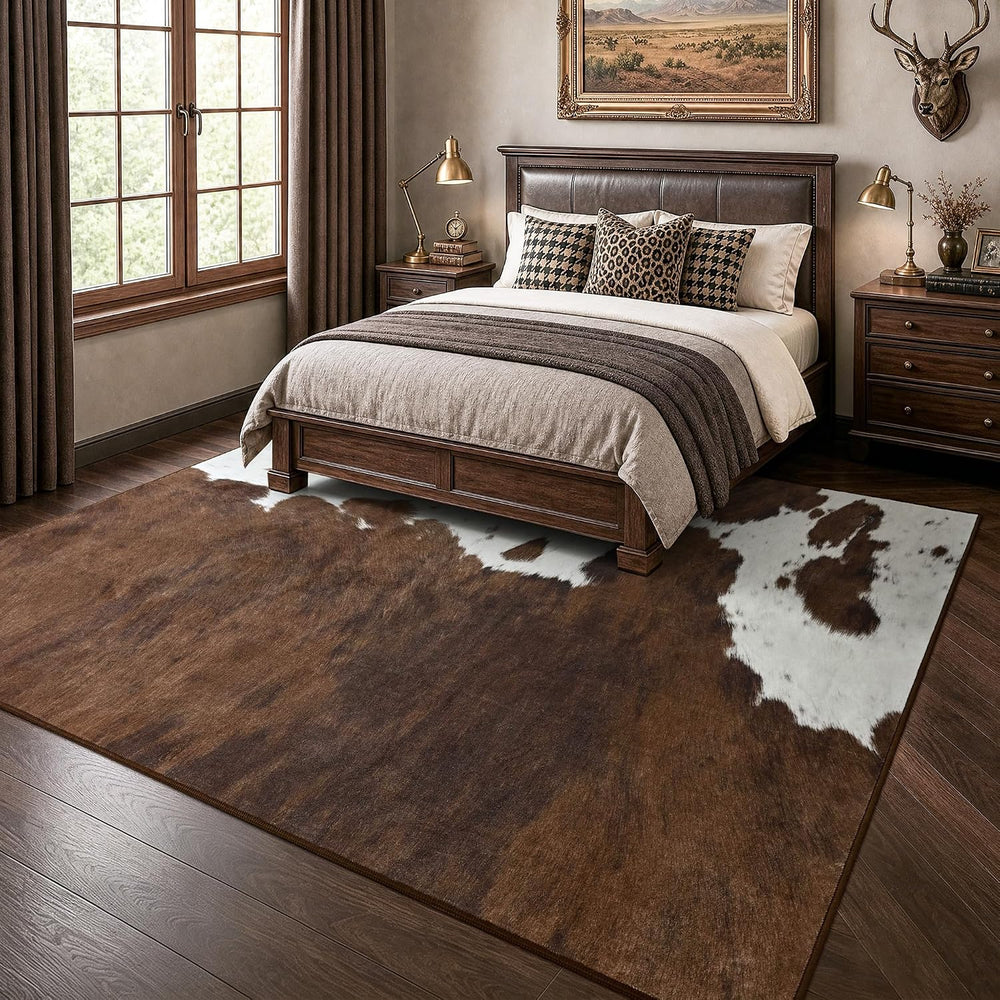 Foxmas 4x6 Cow Print Rugs for Living Room Bedroom