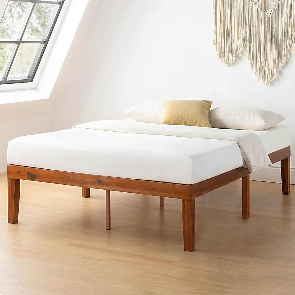 Mellow Naturalista Classic 16 Inch Solid Wood Platform Bed with Wooden Slats,...