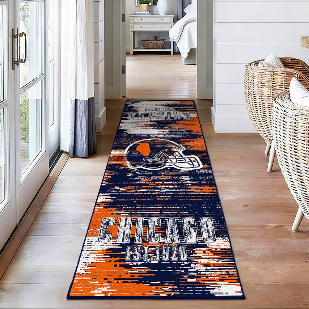 Chicago Rug Runners for Hallways Non Slip 2x8 ft, Kitchen Rugs with Rubber Ba...