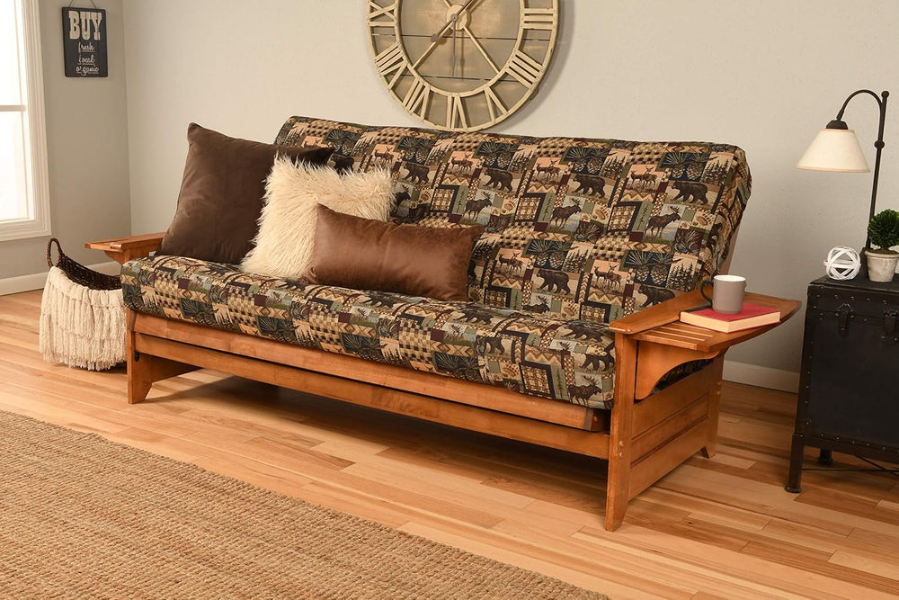 Kodiak Phoenix Wooden Futon with Peter's Cabin Mattress Included, Futon S...