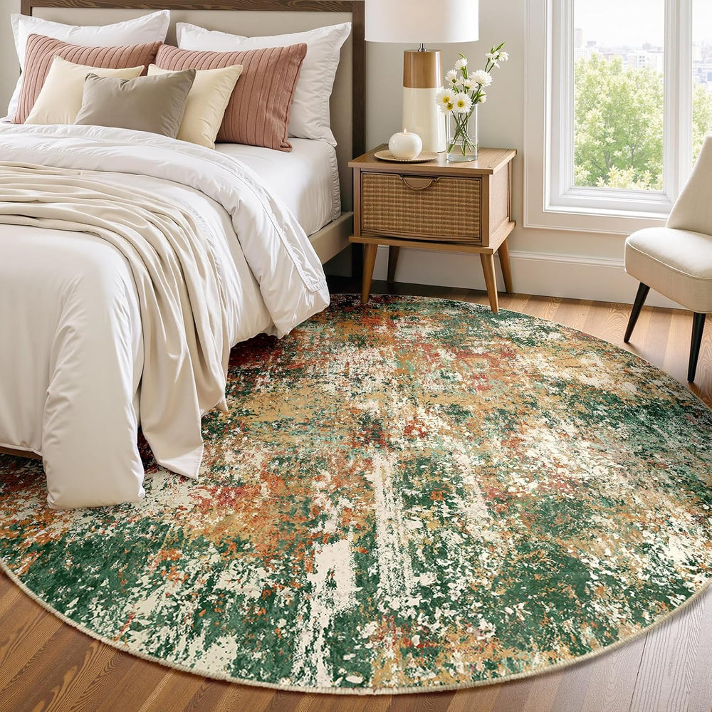 Washable Area Rugs 6ft Non-Slip Modern Abstract Soft
