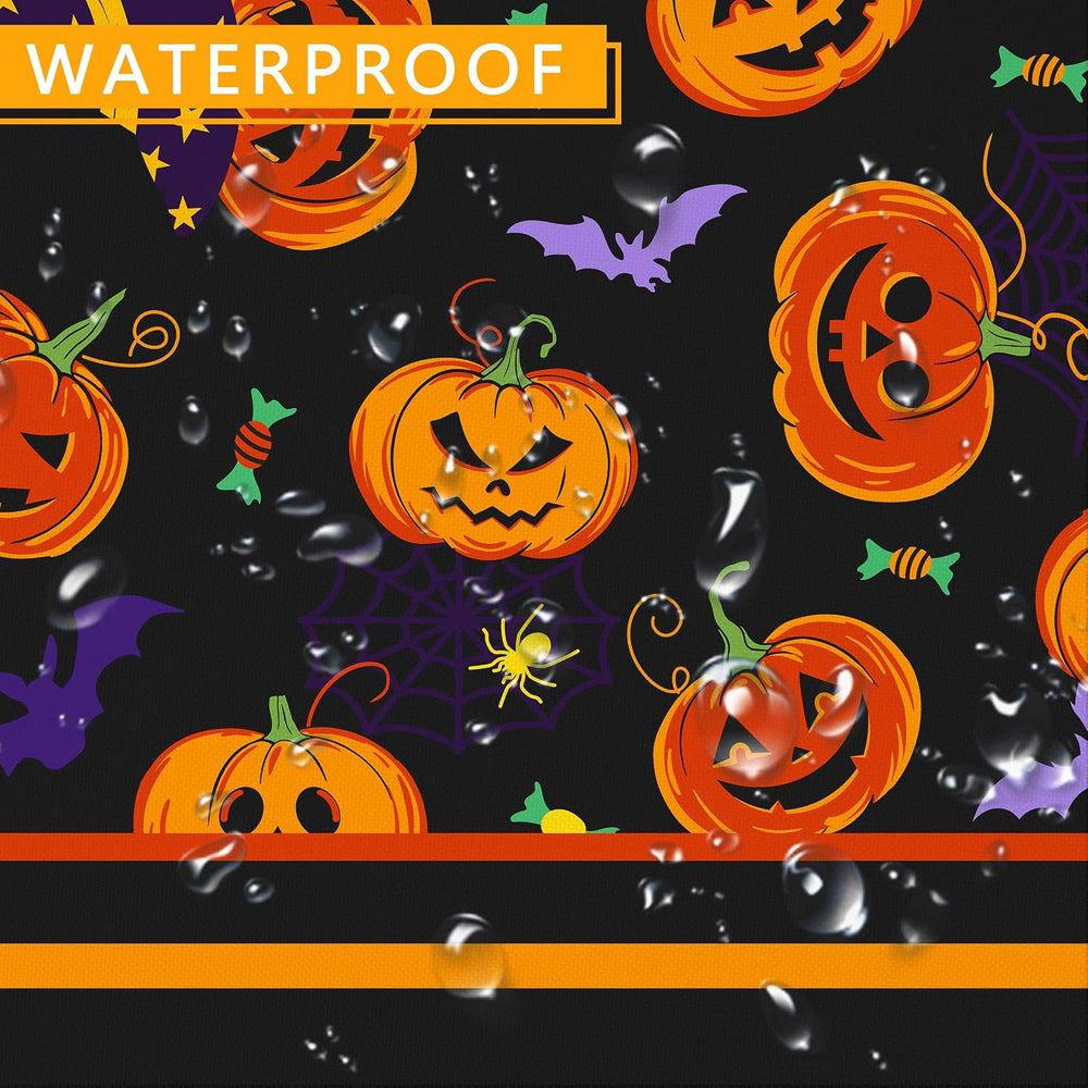 Halloween Oval Tablecloth 60x120 Inch Waterproof Bat Pumpkin Tablecloth Hallo...