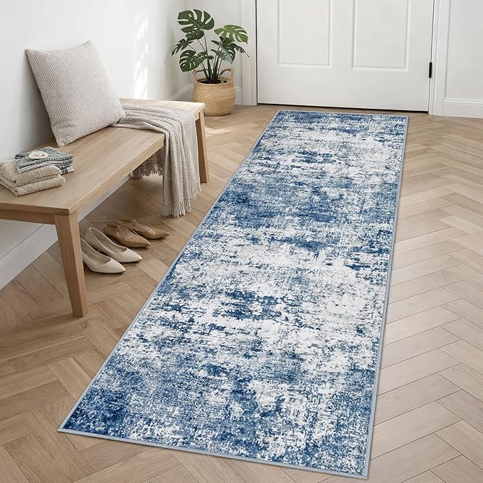 2.6'x8' Runner Rug Washable Rug;Modern Abstract Soft Thin Runner Rug ...