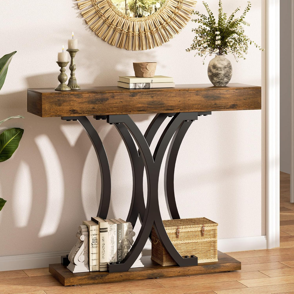 JUSTOGO 43.3" Console Table for Entryway, Industrial Sofa Table Entryway...