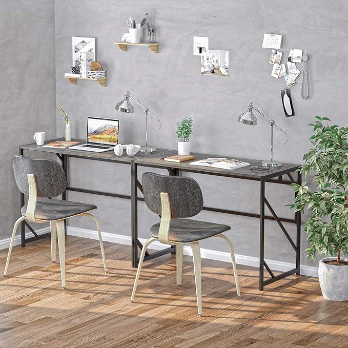 Elephance Folding Desk Writing Computer Desk for Home Office, No-Assembly Stu...