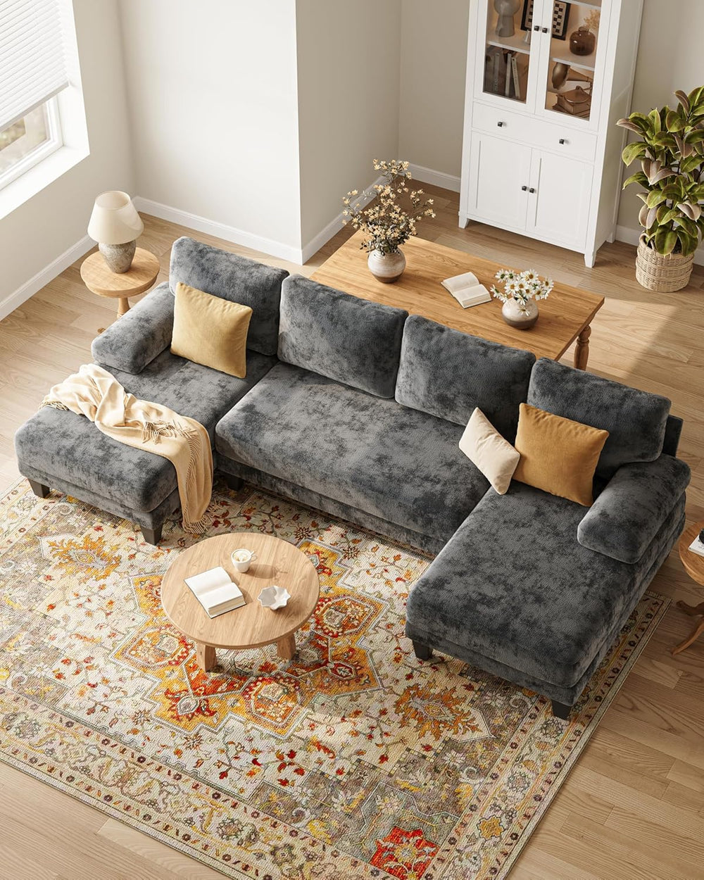 U-Shaped Sectional Couches for Living Room | 112 Inch Modern Sectional Couch ...