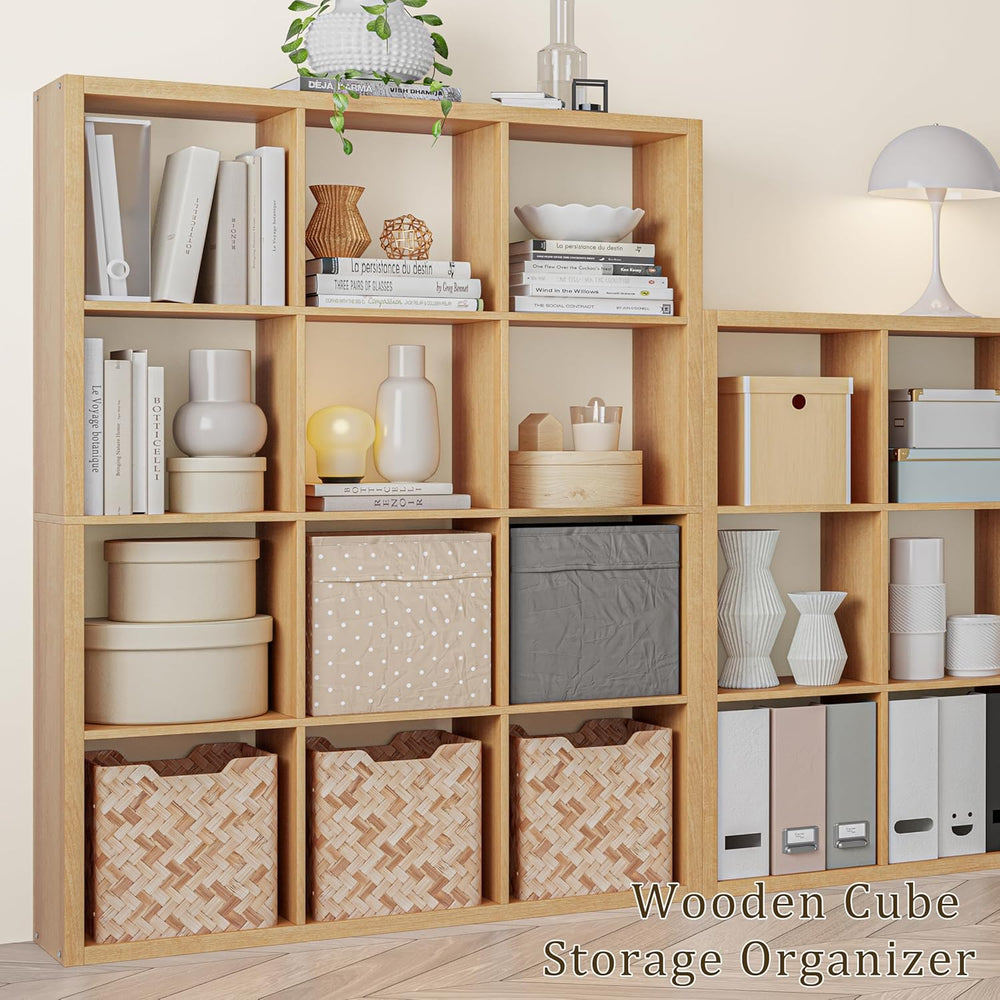 Cube Storage Organizer Bookcase, Decorative 11 inch Open Back Cubical Shelf w...