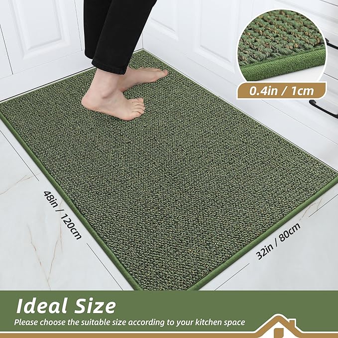 BEQHAUSE Kitchen Rugs 32"x48", Non-Slip Kitchen Mats