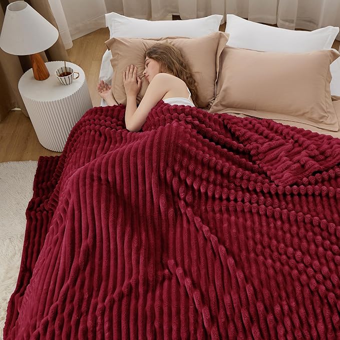 Bedsure GentleSoft Red California King Size Blanket