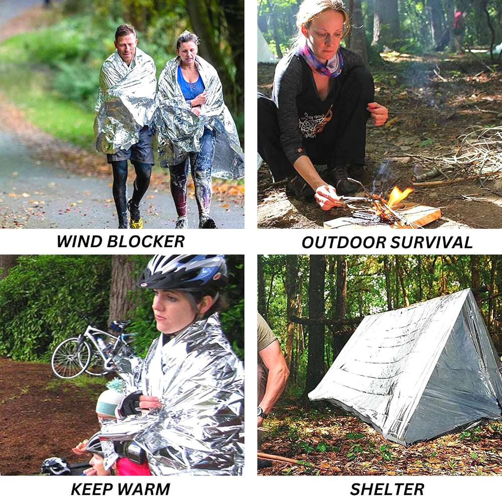 HealthyLine Emergency Mylar Thermal Sleeping Blanket, 50-Pack