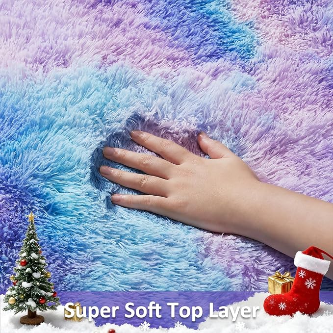 Ophanie Rainbow Purple Mermaid Rugs