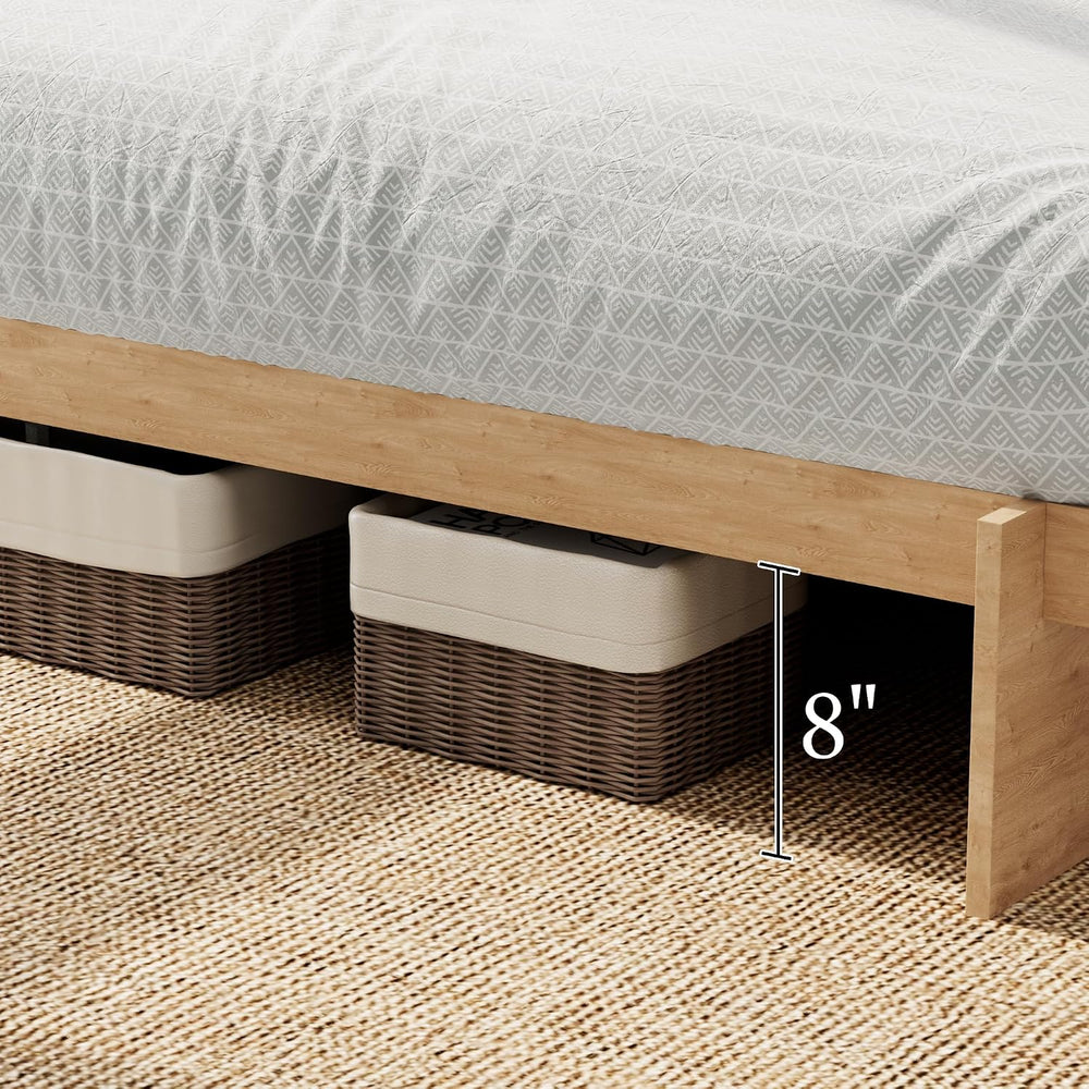 Brafab Queen Japanese Platform Bed Frame with Wooden Slats, Easy Assembly