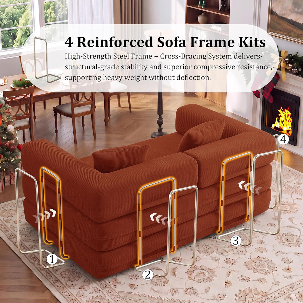 BSHOMGI 59.0 Inch Sofa Bed, 4-in-1Convertible Futon Sofas Bed Pull Out Sleepe...